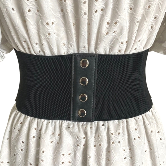 Wide waist brown corset Adjustable faux leather suede Steampunk Lace up Belt - Picture 8 of 12